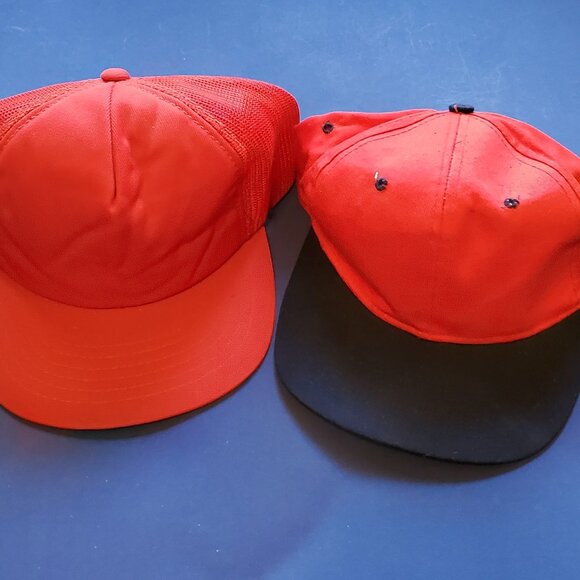 Vintage Blank Lot Of 2 Baseball Truckers Caps Dad Hats Snapback - Picture 1 of 3